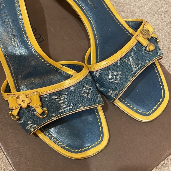 SOLD Authentic Louis Vuitton Denim Sandals SOLD - Picture 3 of 5